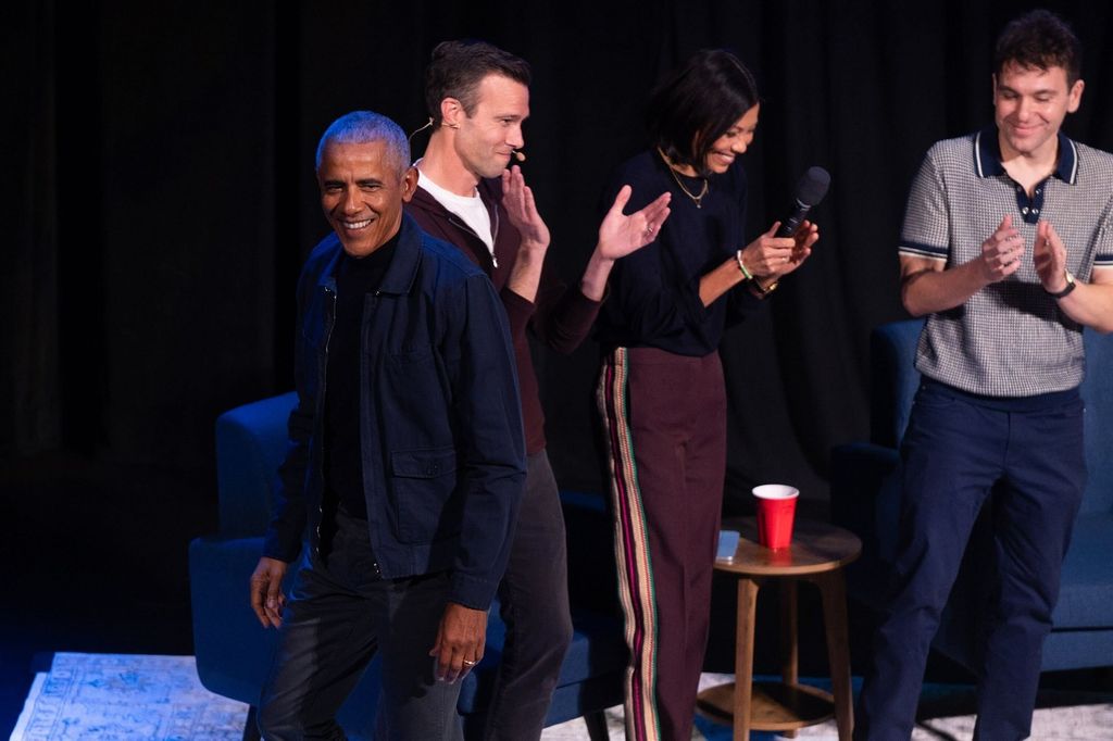 Barack Obama on stage at Crooked Con on 11/6
