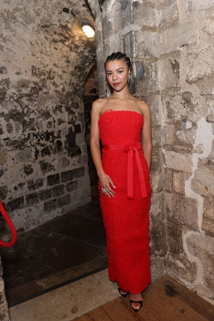 LONDON, ENGLAND - OCTOBER 12: India Amarteifio attends the Garrard 'Wings Rising' Tower Of London party at Tower of London on October 12, 2023 in London, England. (Photo by Dave Benett/Dave Benett/Getty Images for Garrard x EBPR )