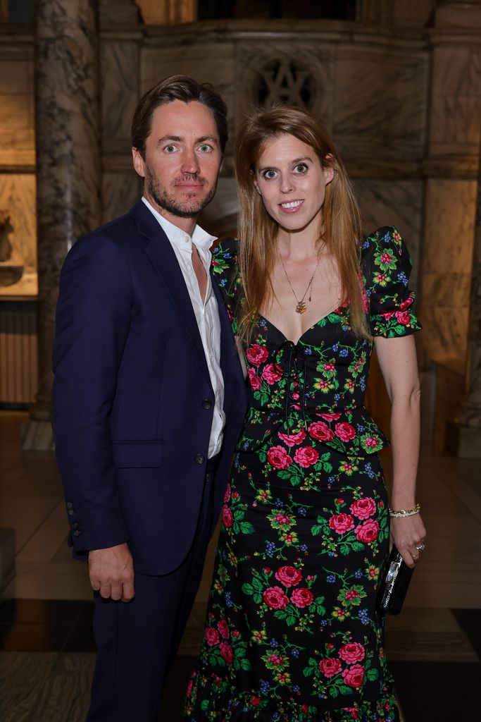 Edoardo Mapelli Mozzi and Princess Beatrice of York attend the private view for "Gabrielle Chanel. Fashion Manifesto" at the Victoria & Albert Museum on September 13, 2023 in London, England.