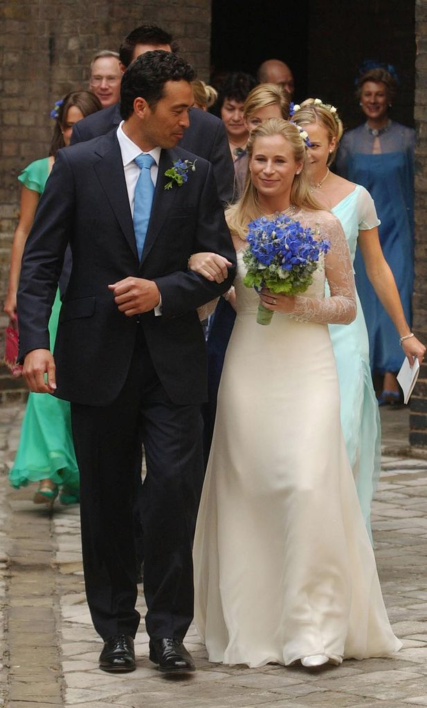 Lady Davina Windsor and Gary Lewis on their wedding day