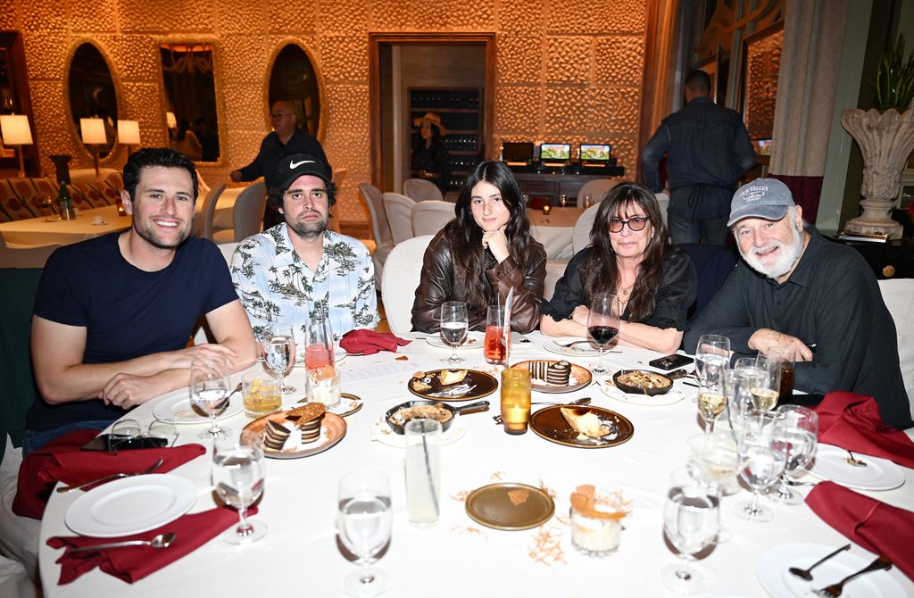 Jake Reiner, Nick Reiner, Romy Reiner, Michele Singer Reiner and Rob Reiner attend Four Sixes Ranch Steakhouse pop-up grand opening at Wynn Las Vegas on September 14, 2024