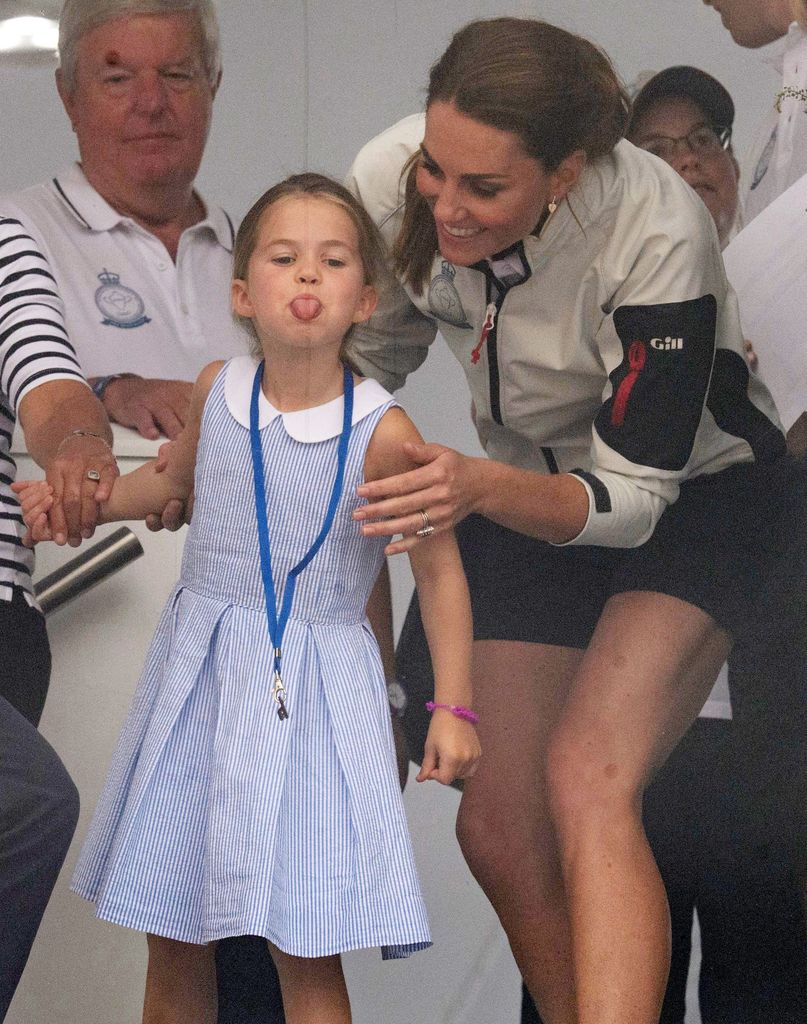 Princess Charlotte sticking her tongue out