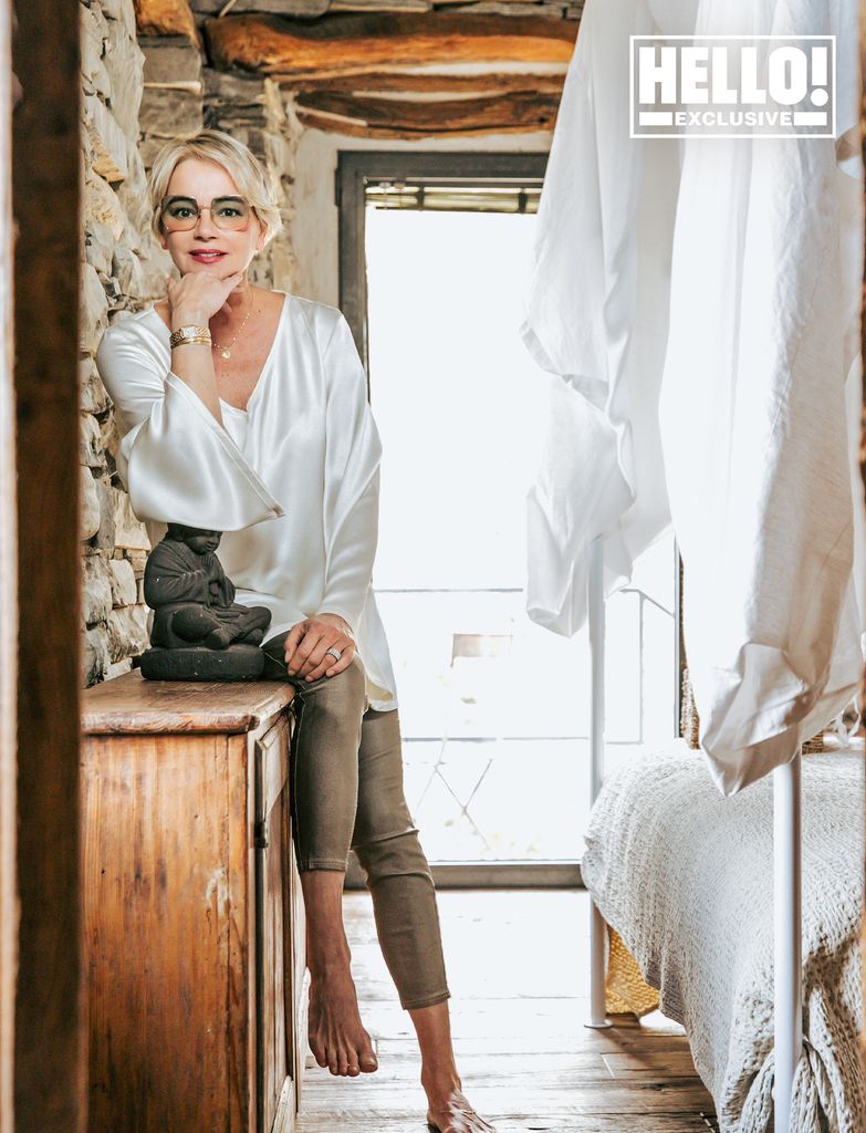 Erika Trojer posing at Lake Como home Villa Torno