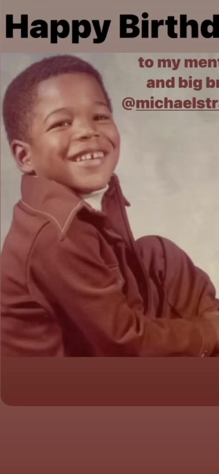 Michael Strahan in a childhood photo