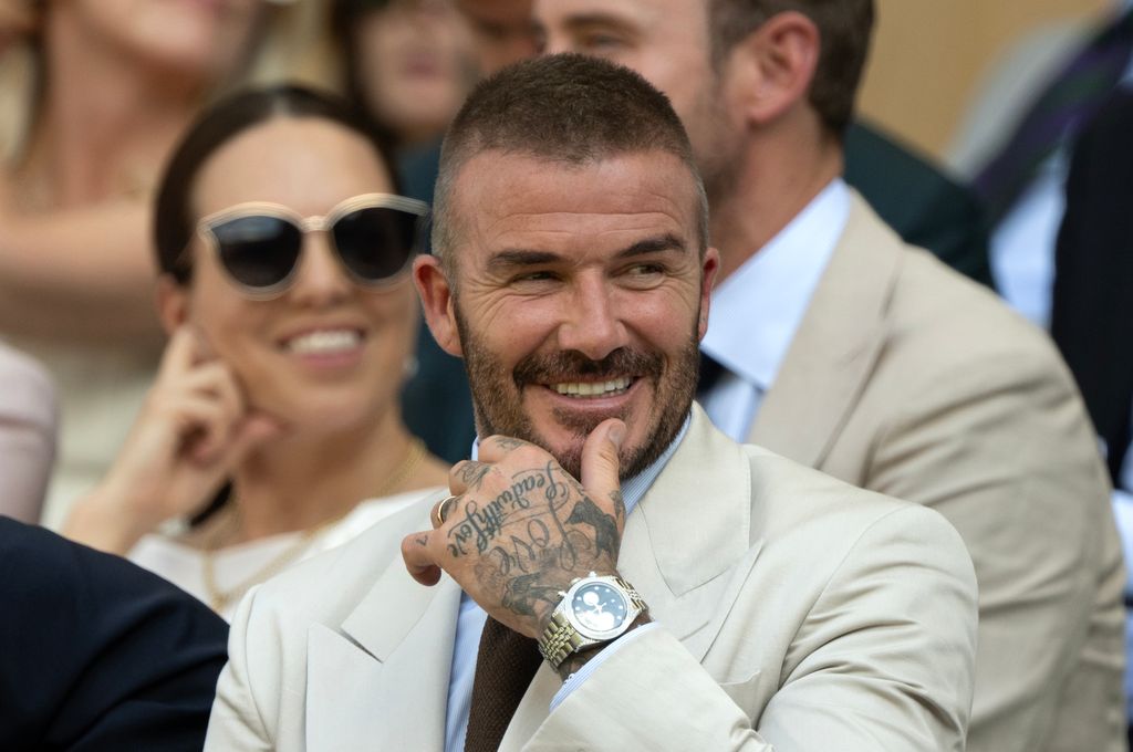 Sir David Beckham regarde pendant le match de premier tour des gentlemen au premier tour