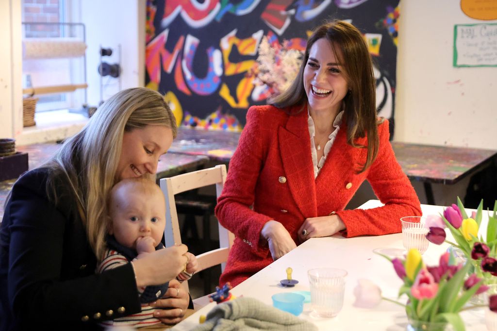 Kate Middleton smiles at baby in Denmark