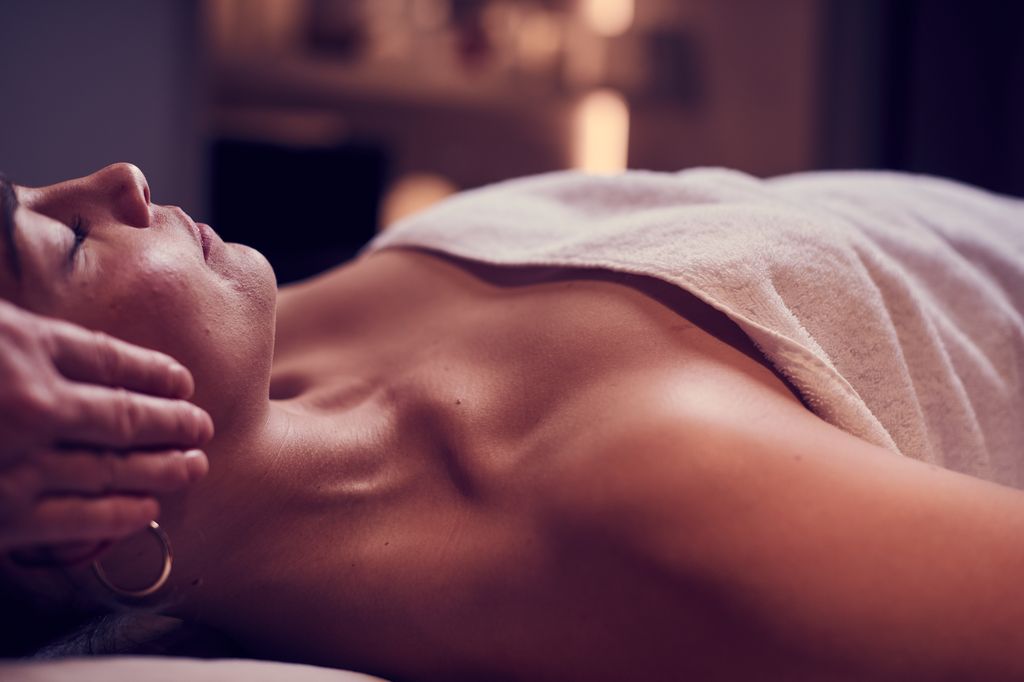 Woman lying down having a massage