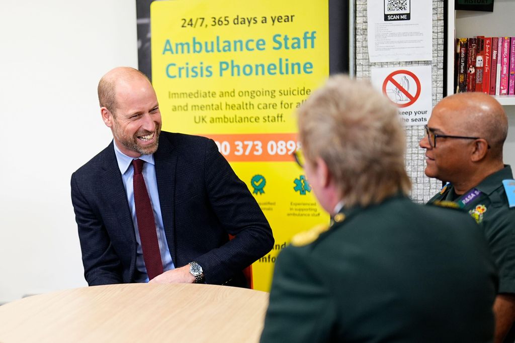 The Prince of Wales meets paramedics and other front-line workers during a visit to the London Ambulance Service at its headquarters in Waterloo