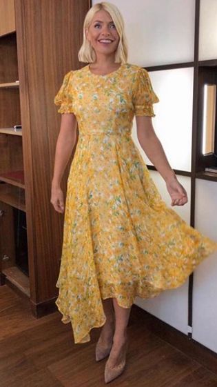 holly willoughby yellow dress this morning