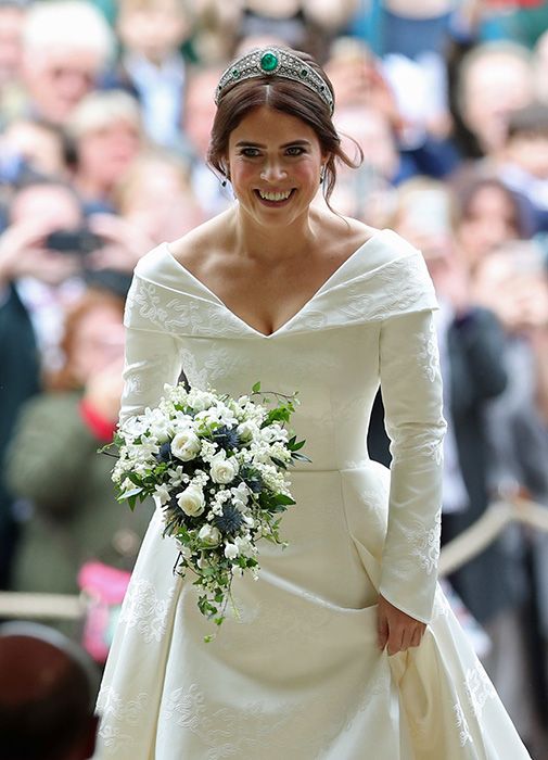 princess eugenie tiara front dress