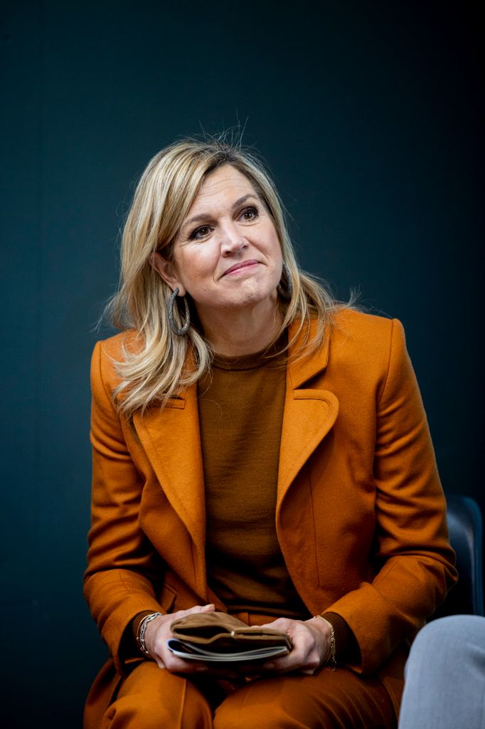 TILBURG, NETHERLANDS - FEBRUARY 3: Queen Maxima of The Netherlands visits the Leading Locals Network from Mind Us as honorary chair of the foundation on February 3, 2026 in Tilburg, Netherlands. Mind Us focus on mental health issues of young people. (Photo by Patrick van Katwijk/Getty Images)