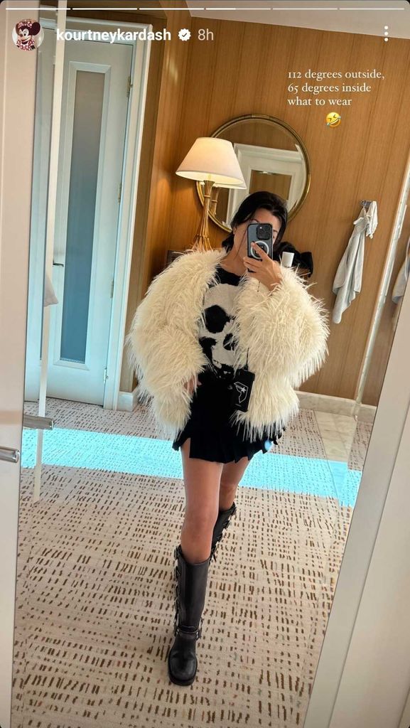 Kourtney's outfit in the Las Vegas sunshine