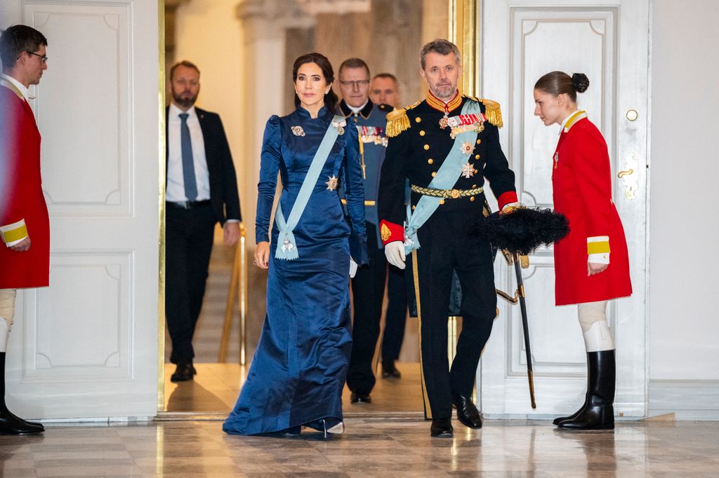 Crown Prince Frederik and Crown Princess Mary entering Christiansborg Palace