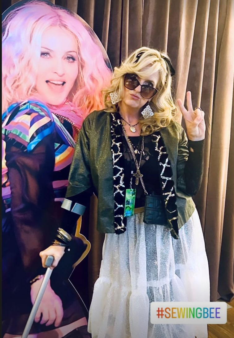 Penny Lancaster dressed as Madonna for Madonna's Celebration Tour