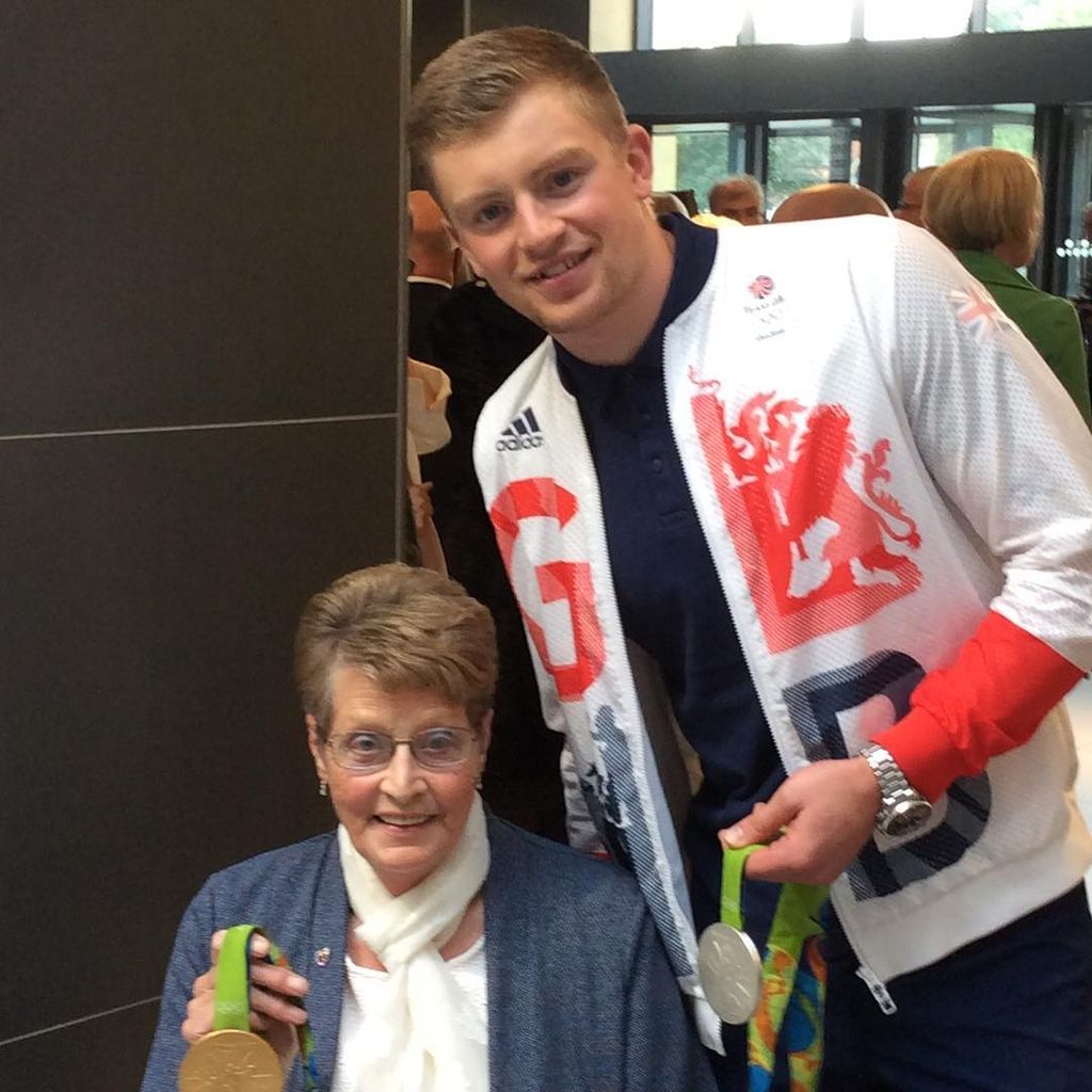 Adam Peaty with his grandmother