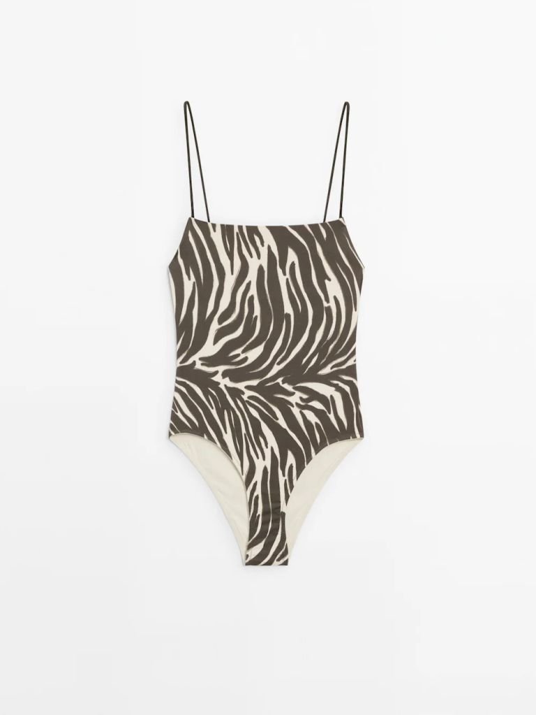 Printed Swimsuit With Criss Cross Back