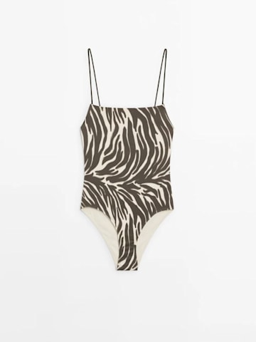 Printed Swimsuit With Criss Cross Back