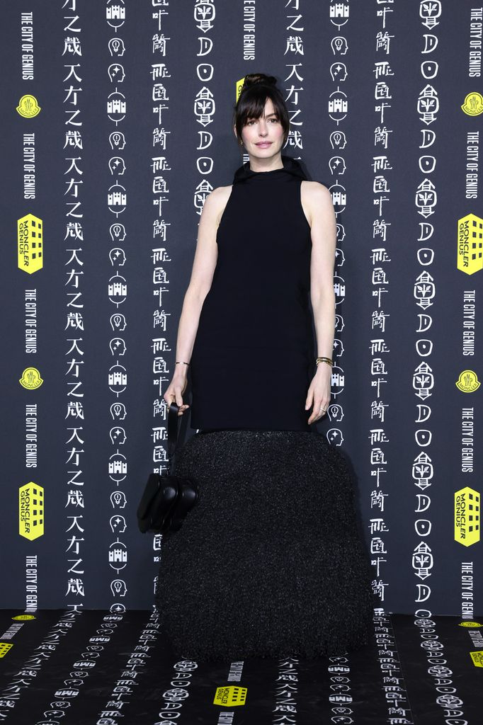 Anne Hathaway attends "The City of Genius" of Moncler by the Huangpu river on October 19, 2024 in Shanghai, China. (Photo by Lintao Zhang/Getty Images for Moncler)