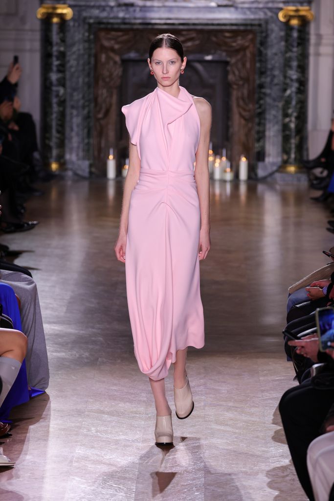 Victoria Beckham just wore the slinky pink midi dress of dreams - see ...