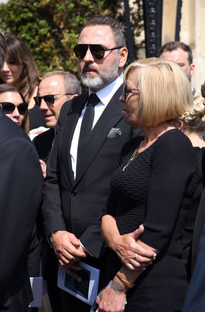 David Walliams departs after attending the funeral of Dale Winton 