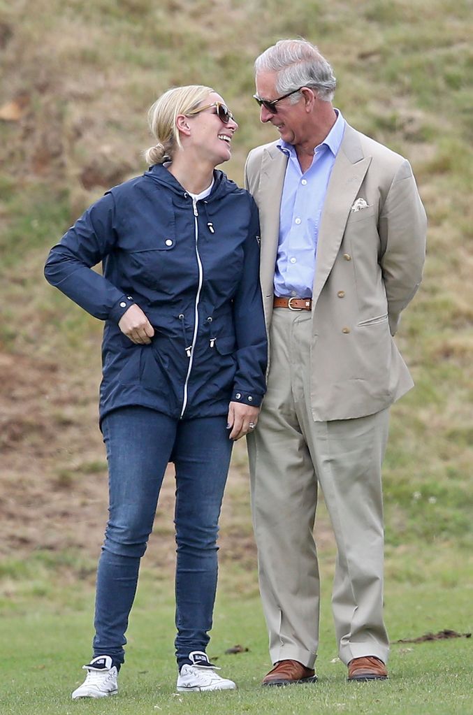 Zara Tindall and Prince Charles laugh at 2015 polo match