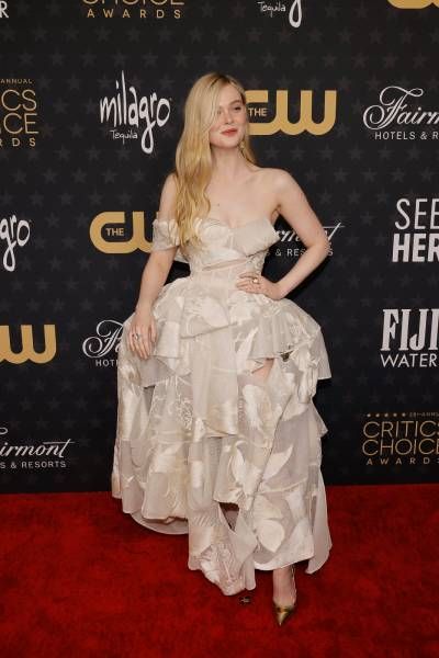Elle Fanning at the Critics Choice Awards red carpet