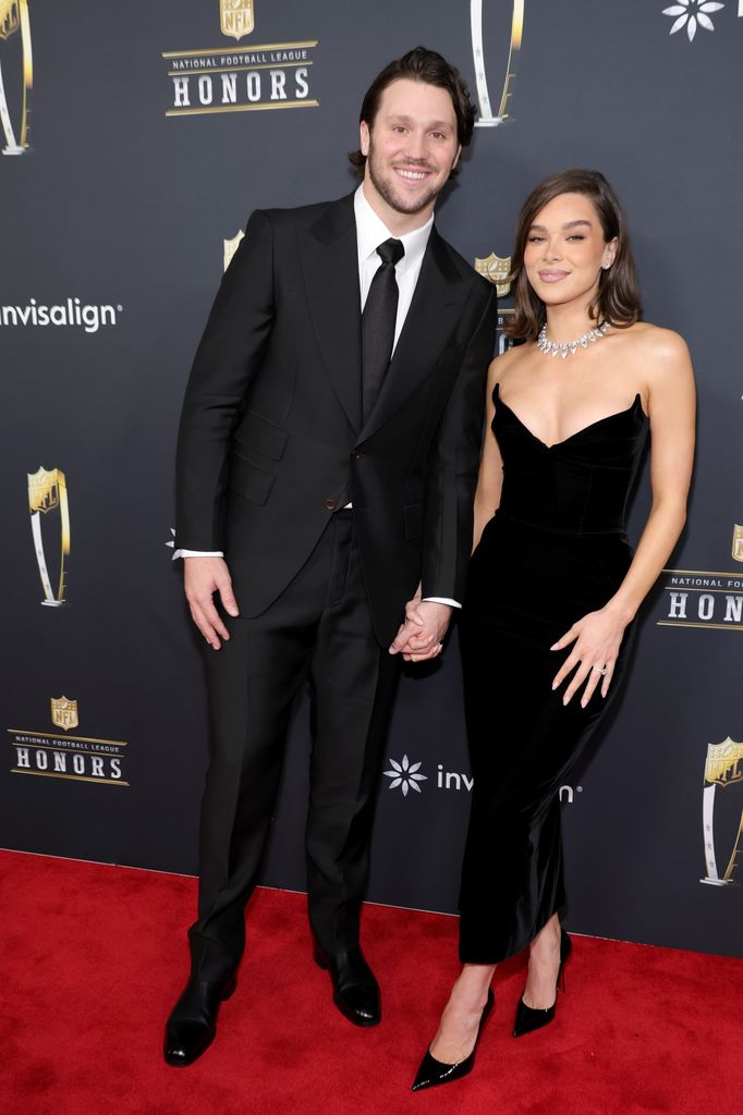 Josh Allen holds hands Hailee Steinfeld NFL Honors