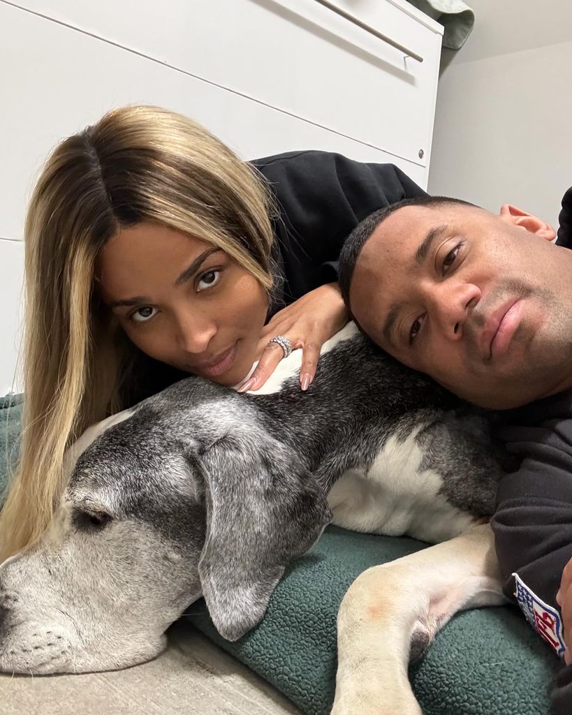 russell wilson and ciara with late dog prince