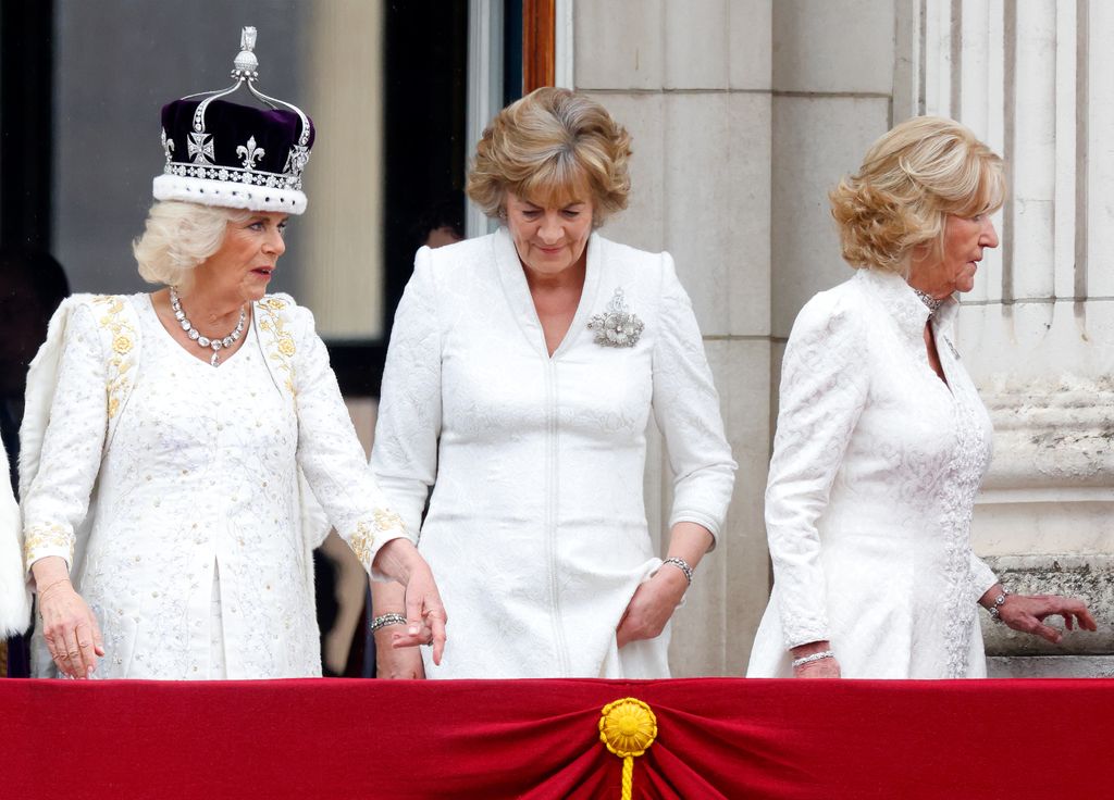 Queen Camilla at coronation with Ladies in Attendance