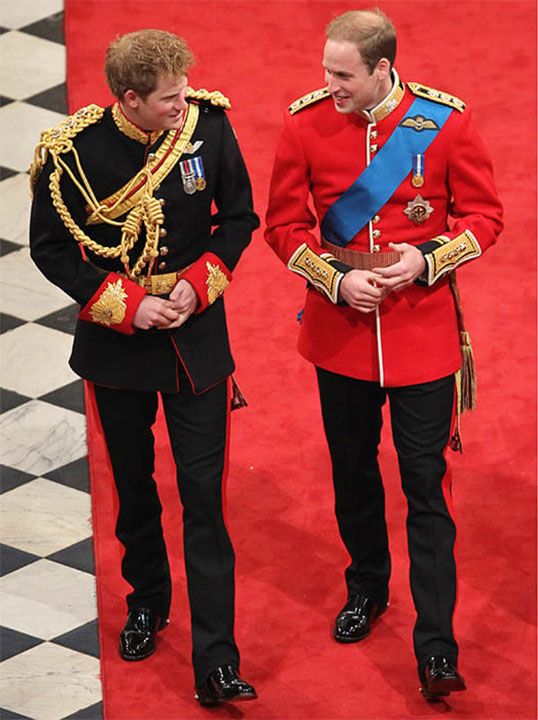 Prince Harry as Prince Williams best man at royal wedding in 2011