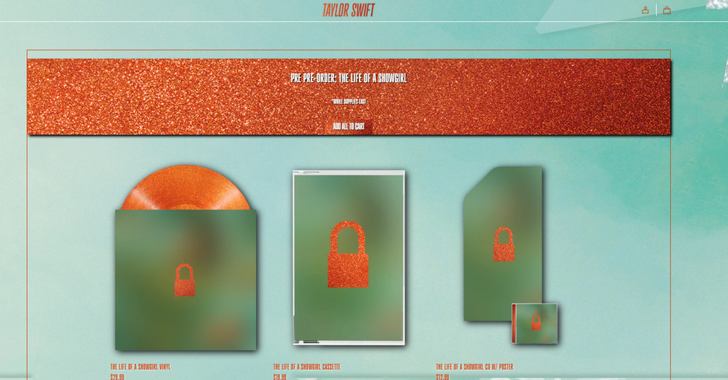The colors for the new Taylor Swift era are orange with mint green accents