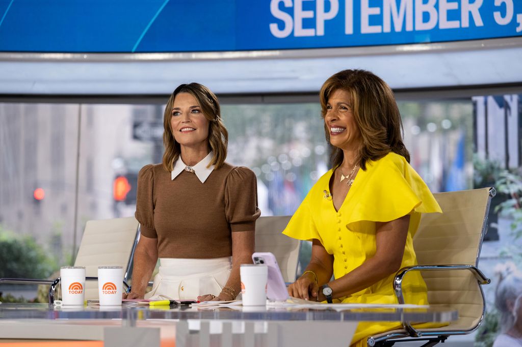 Savannah Guthrie and Hoda Kotb in the Today Show studios 