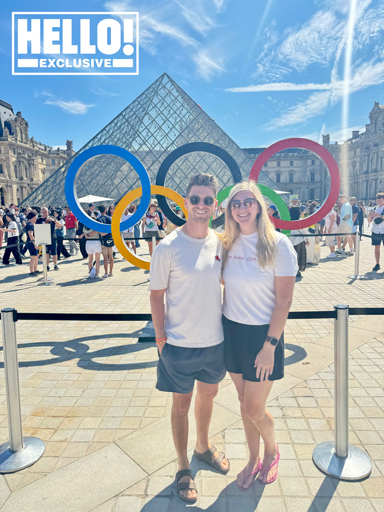 Rebecca Adlington and husband at the Louvre