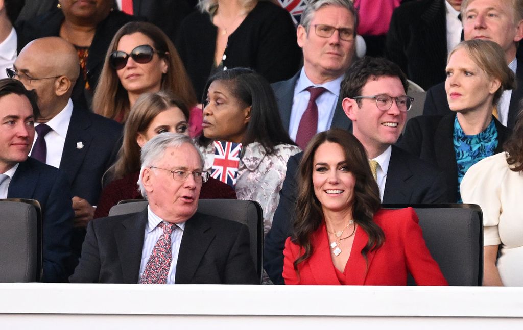 Kate was seated next to the late Queen's cousin, the Duke of Gloucester