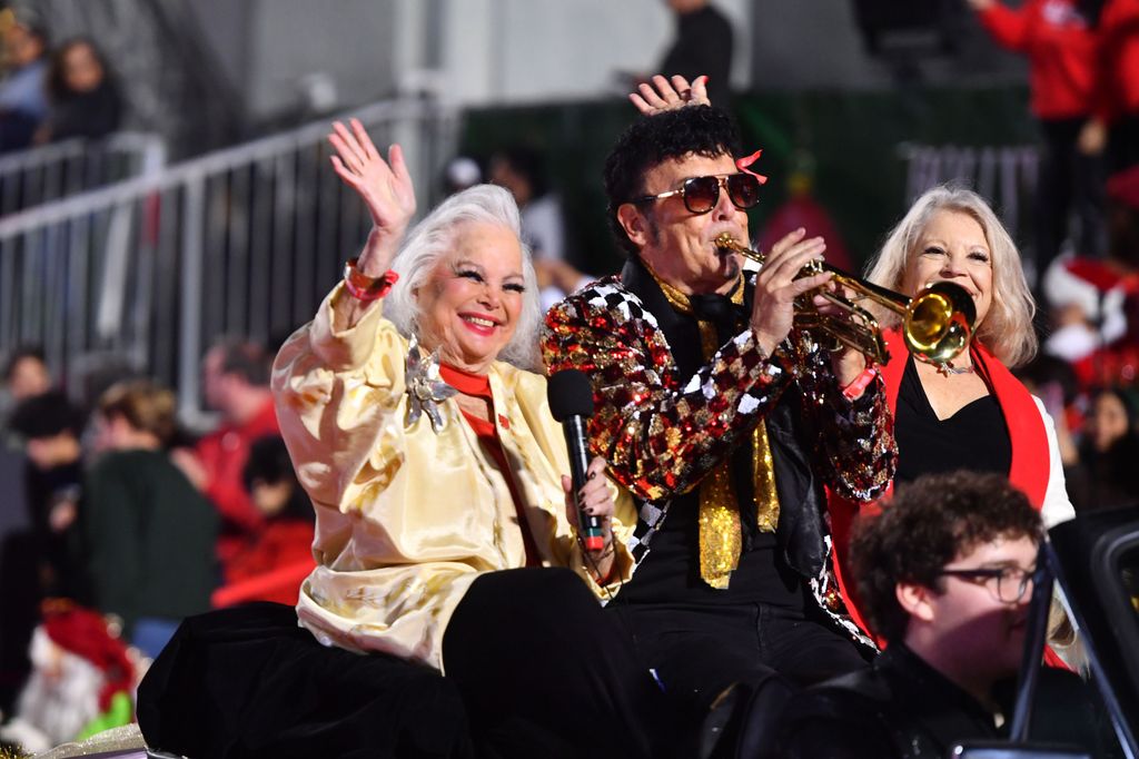  (L-R) Carol Connors, David Longoria and Kathy Garver are seen during the 93rd Annual Hollywood Christmas Parade 
