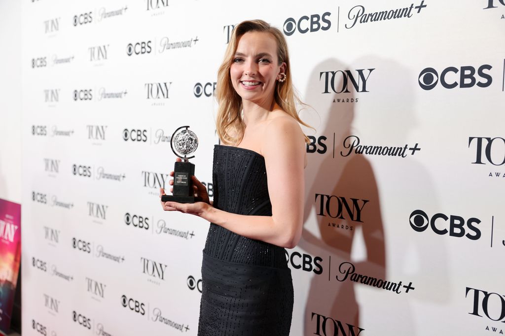 Jodie Comer, winner of the Best Performance by a Leading Actress in a Play Award for "Prima Facie," poses in the press room during The 76th Annual Tony Awards at Radio Hotel on June 11, 2023 in New York City.