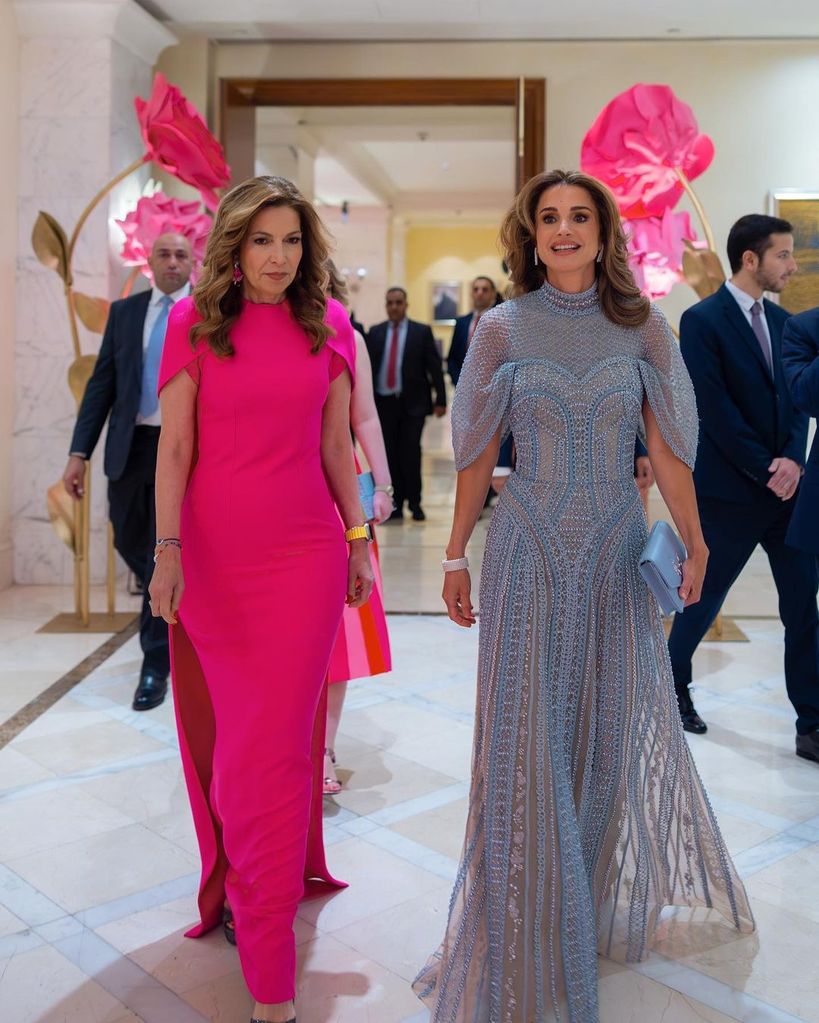 Queen Rania wore a blue gown from Elie Saab's SS23 couture collection