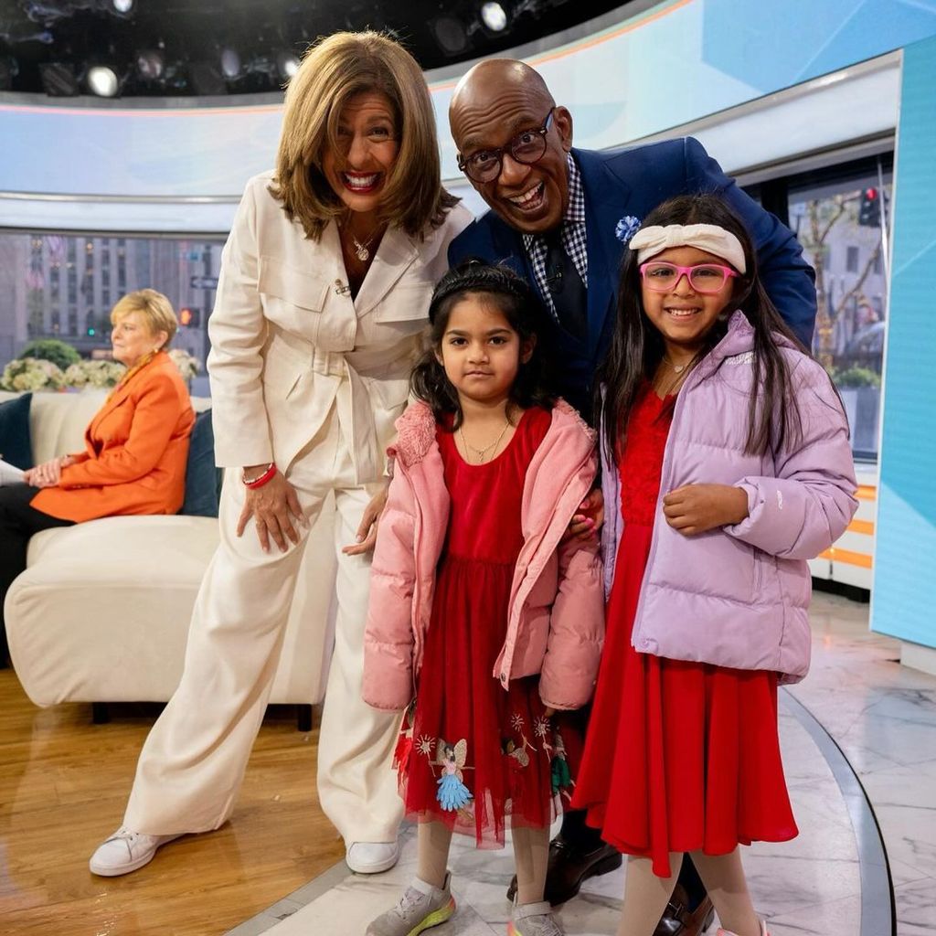 Haley and Hope visit The Today Show studio and take a picture with Al Roker