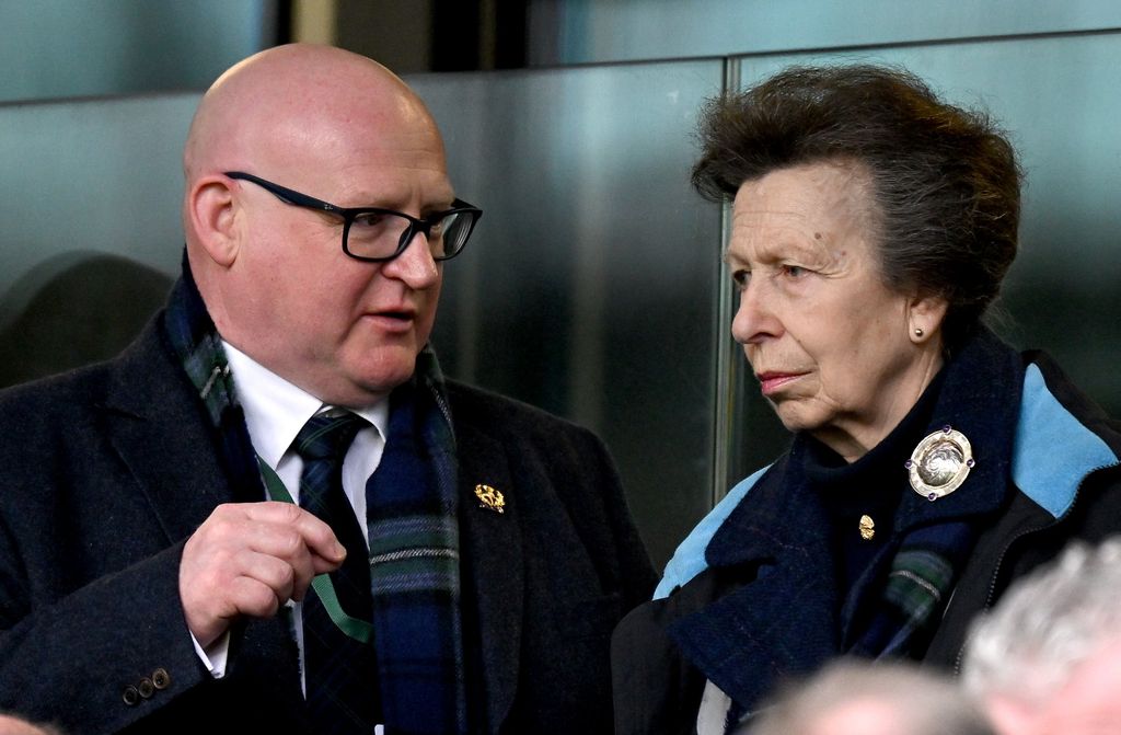 Princess Anne speaking with Colin Rigby