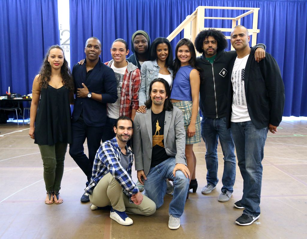 The original Hamilton cast during rehearsals