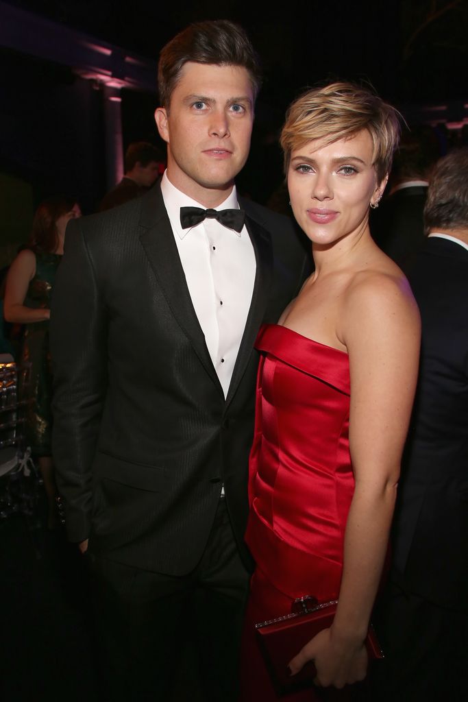 Colin Jost and Scarlett Johansson attends The 2017 Museum Gala at American Museum of Natural History on November 30, 2017 in New York City