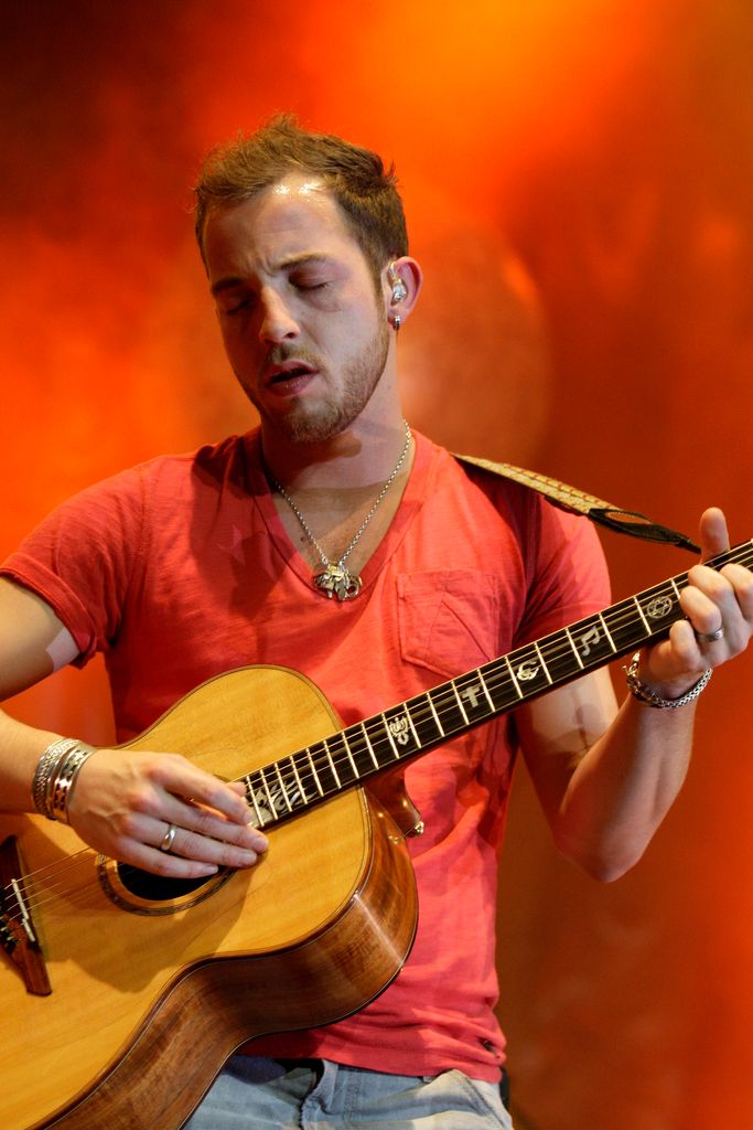 James Morrison performing with a guitar