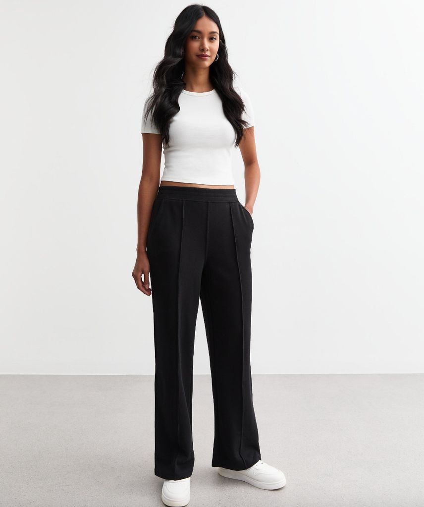 New Look bloat friendly black elastic waist trousers