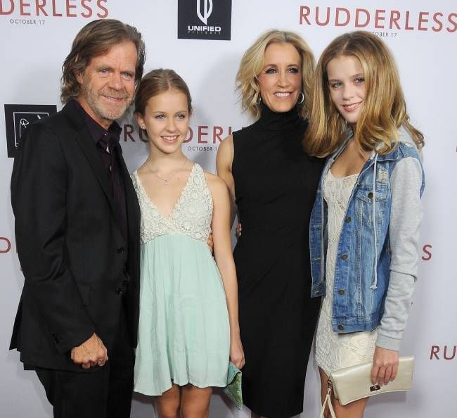Felicity Huffman and William H. Macy with their two daughters
