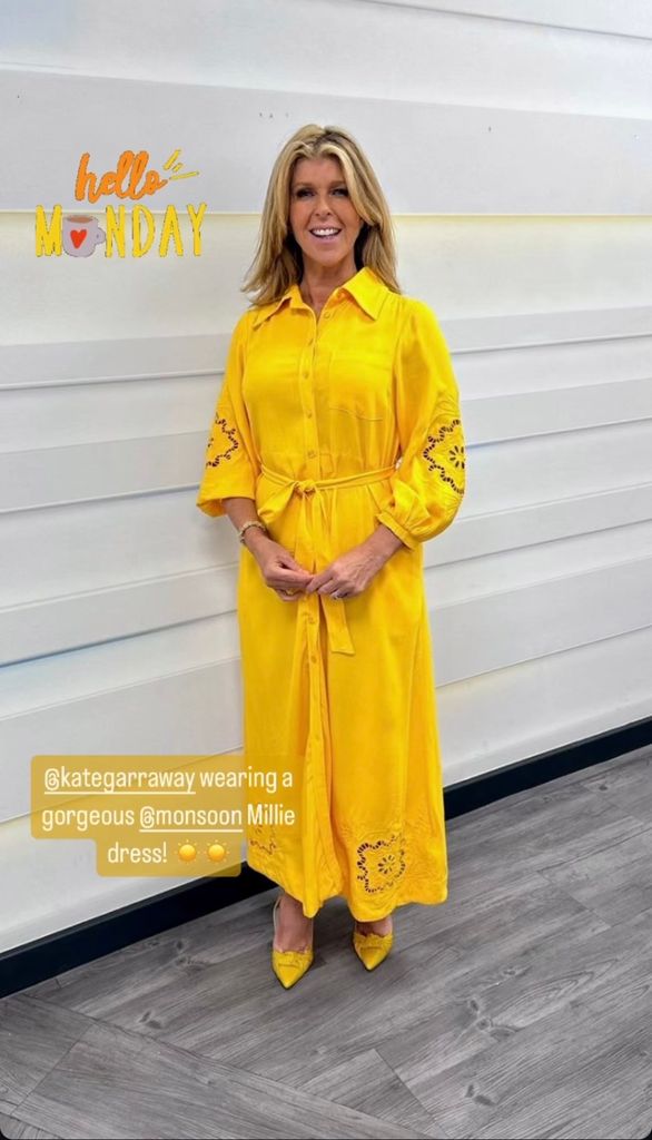 kate garraway yellow shirt dress 