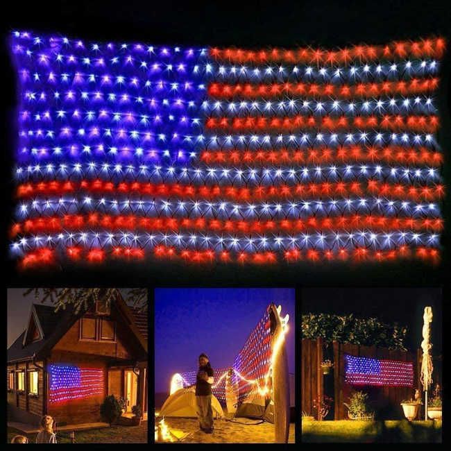july4 american flag lights
