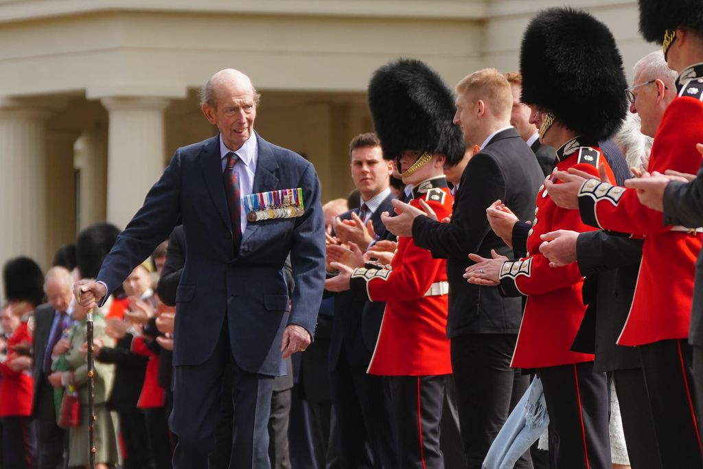 The Duke of Kent leaves the Scots Guards' Black Sunday Parade at the Wellington Barracks 