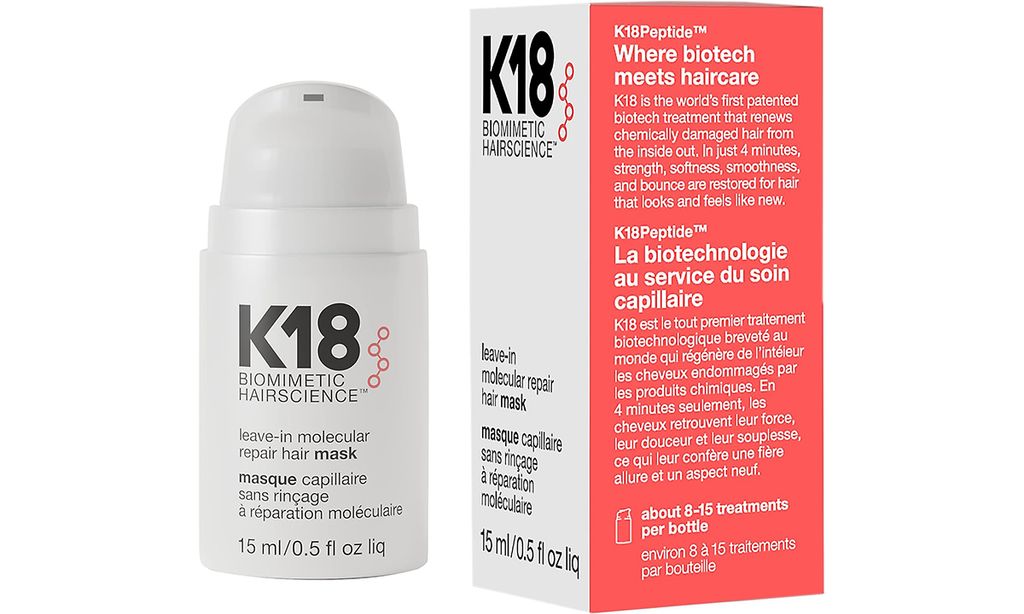 k18 hairmask next to a box of it