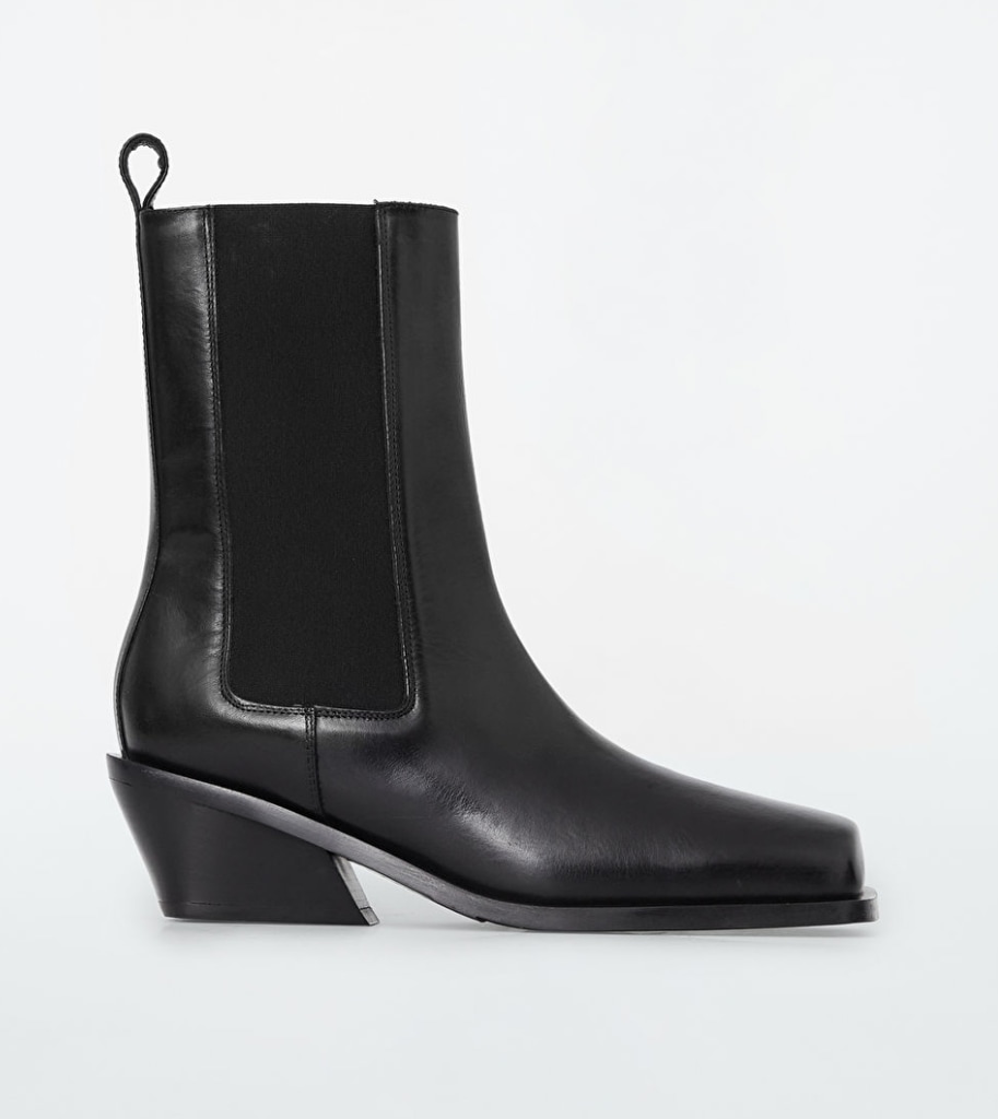 Square toe leather Chelsea boots from COS