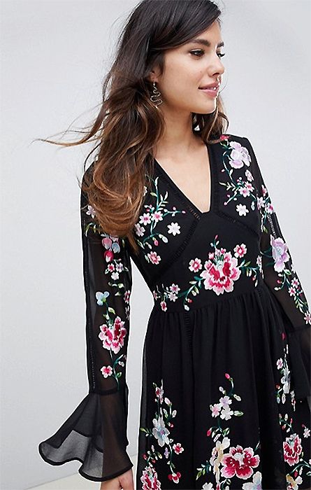 asos embroidered dress